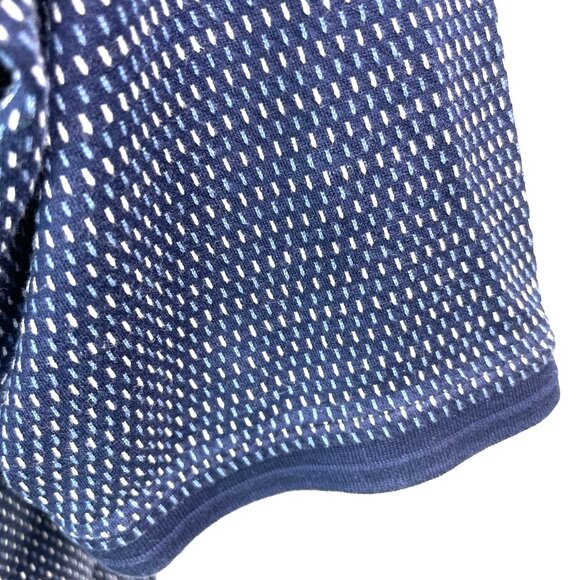 Hart Schaffner Marx Men’s Navy Patterned Polo Shirt 100% Cotton Made in Korea L - Picture 4 of 9